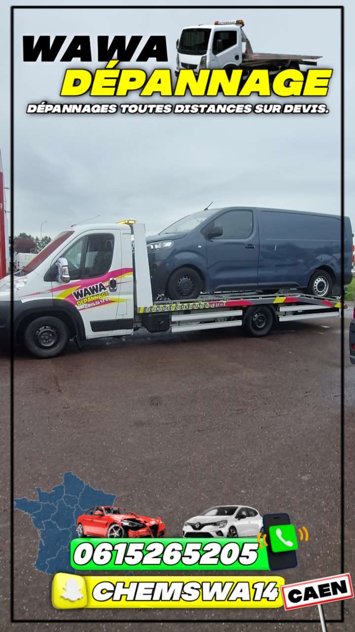 Camion WAWA remorquant une camionnette